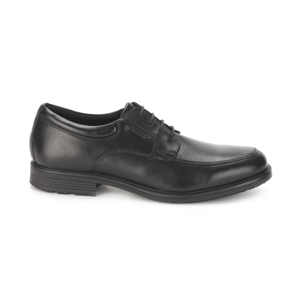 Rockport Dress Shoes For Mens Black - Essential Details Waterproof Apron Toe - DK6340281